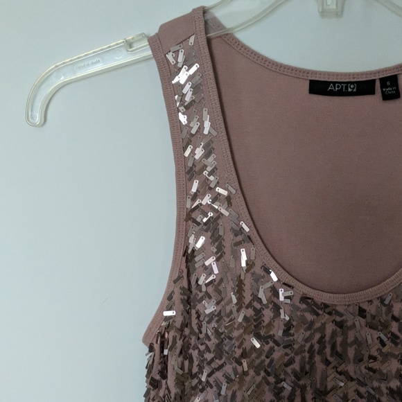 CHRISTMAS CLEARANCE!!! Apt 9 dusty pink sequined front tank top - Picture 6 of 8